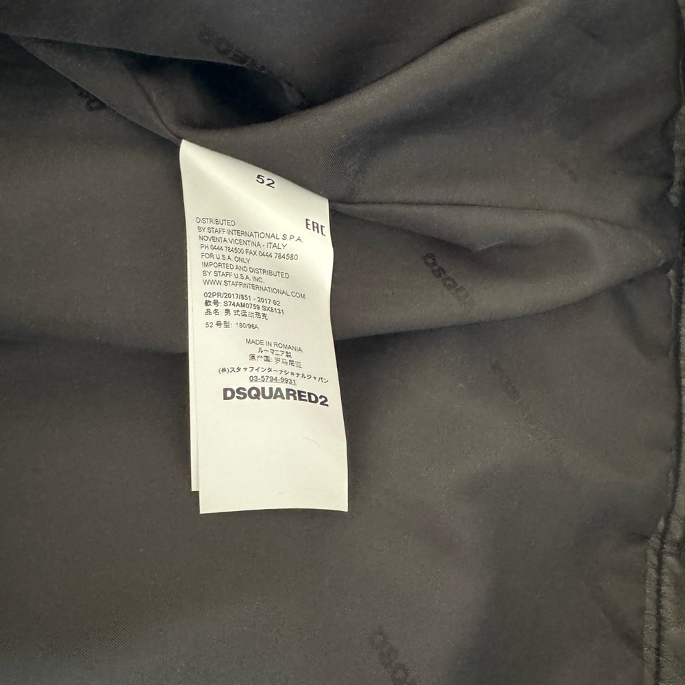 Dsquared2 Black Leather Print Biker Jacket Size 52 - Picture 10 of 15